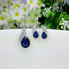Load image into Gallery viewer, 2019 Crystal Water drop Stud Earrings Pendants Necklace jewelry sets