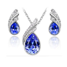 Load image into Gallery viewer, 2019 Crystal Water drop Stud Earrings Pendants Necklace jewelry sets