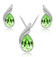 Load image into Gallery viewer, 2019 Crystal Water drop Stud Earrings Pendants Necklace jewelry sets