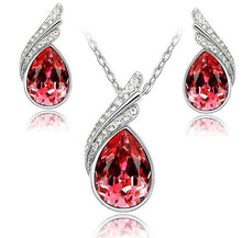 Load image into Gallery viewer, 2019 Crystal Water drop Stud Earrings Pendants Necklace jewelry sets