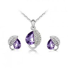 Load image into Gallery viewer, 2019 Crystal Leaf Pendant Jewelry Sets necklace earrings