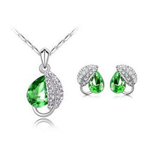 Load image into Gallery viewer, 2019 Crystal Leaf Pendant Jewelry Sets necklace earrings