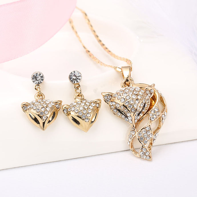 Crystal Pendant Necklaces Earring Jewelry Sets Fashion