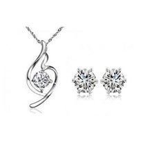 Load image into Gallery viewer, 2019 Austria Crystal Purple &amp; White Czech Zirconia Earrings Pendant Necklace Jewelry