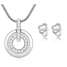 Load image into Gallery viewer, Austria Rhinestone Crystal Heart Ring Pendant Necklace &amp; Stud Earring