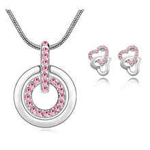 Load image into Gallery viewer, Austria Rhinestone Crystal Heart Ring Pendant Necklace &amp; Stud Earring