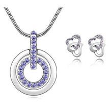 Load image into Gallery viewer, Austria Rhinestone Crystal Heart Ring Pendant Necklace &amp; Stud Earring