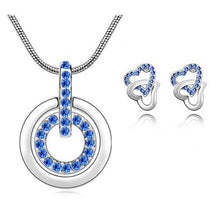 Load image into Gallery viewer, Austria Rhinestone Crystal Heart Ring Pendant Necklace &amp; Stud Earring